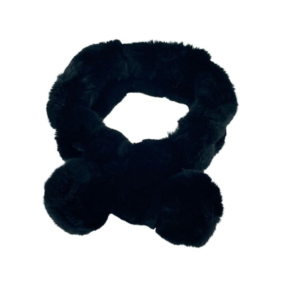 REX RABBIT LADDER SCARF - BLACK