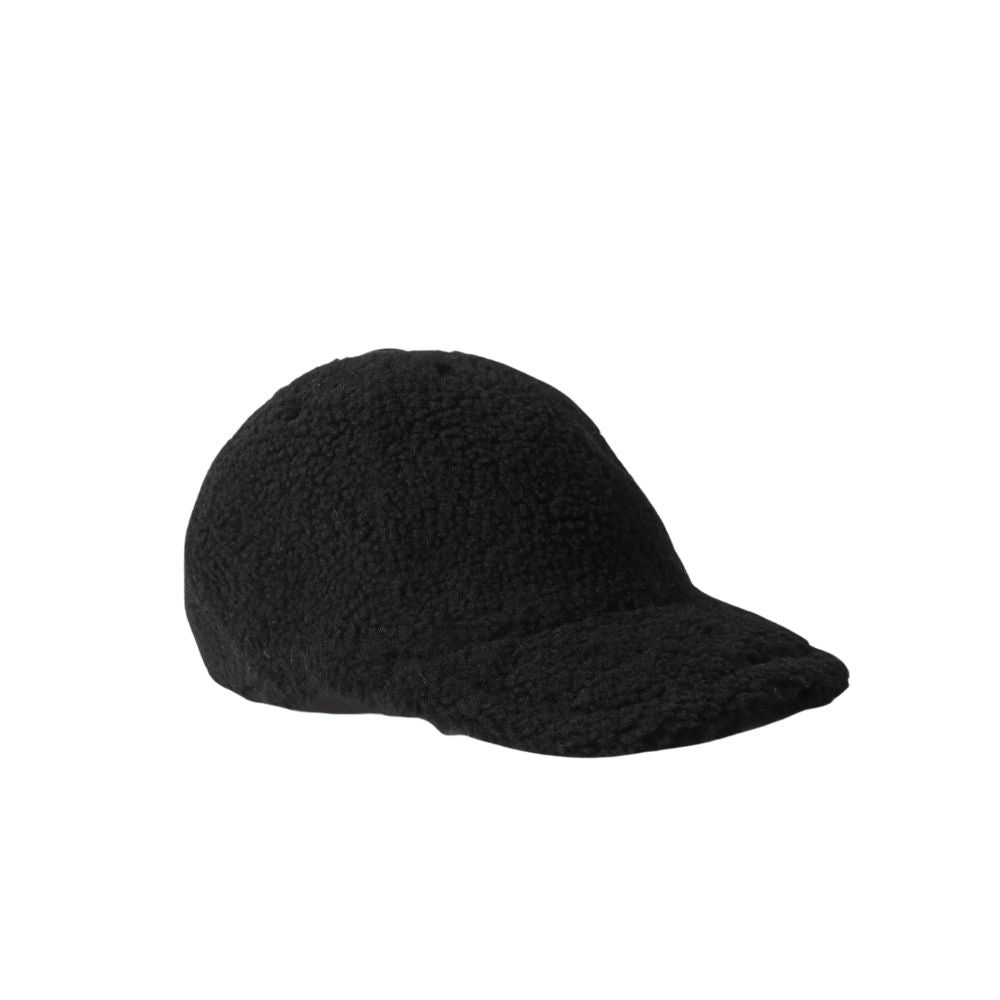 SHEARLING BASEBALL CAP - BLACK