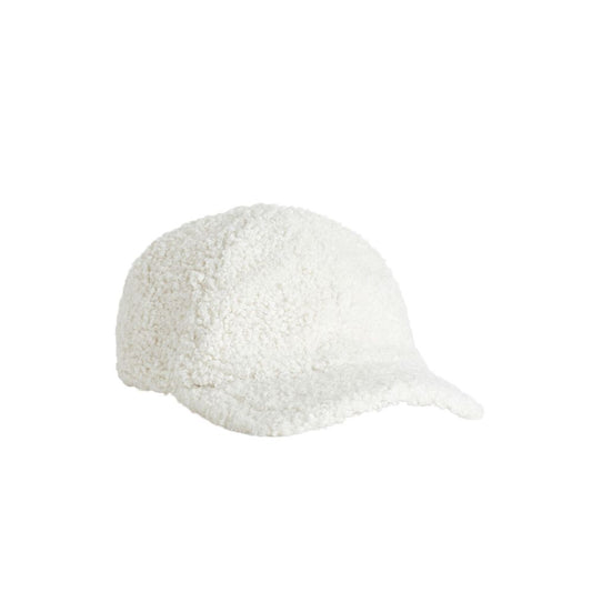 SHEARLING BASEBALL CAP - WHITE